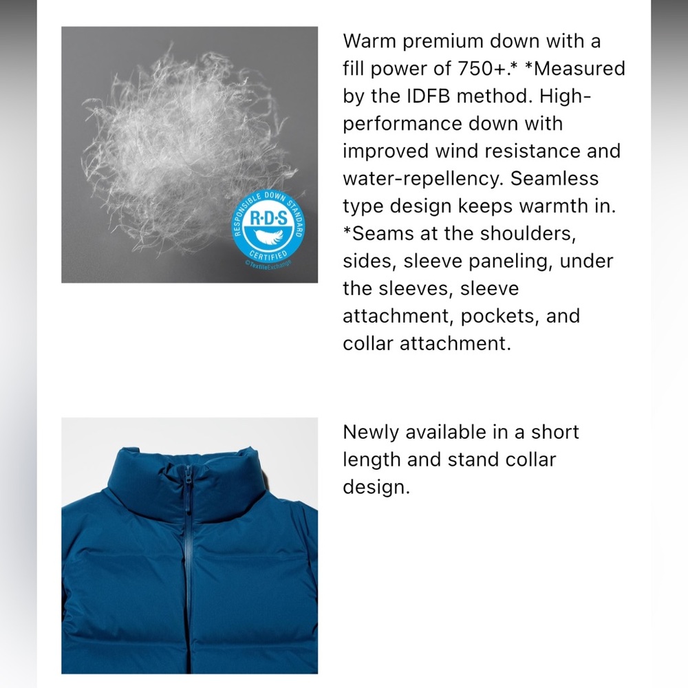 ‼️NEW Uniqlo Seamless Black Puffer Down Short Jacket Coat - Picture 2 of 5